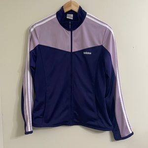 Adidas   Track jacket with 3 stripes long sleeves  zipper closure Size: M